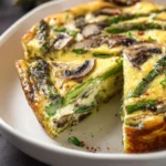 Crustless Asparagus Quiche – With Mushrooms First Image