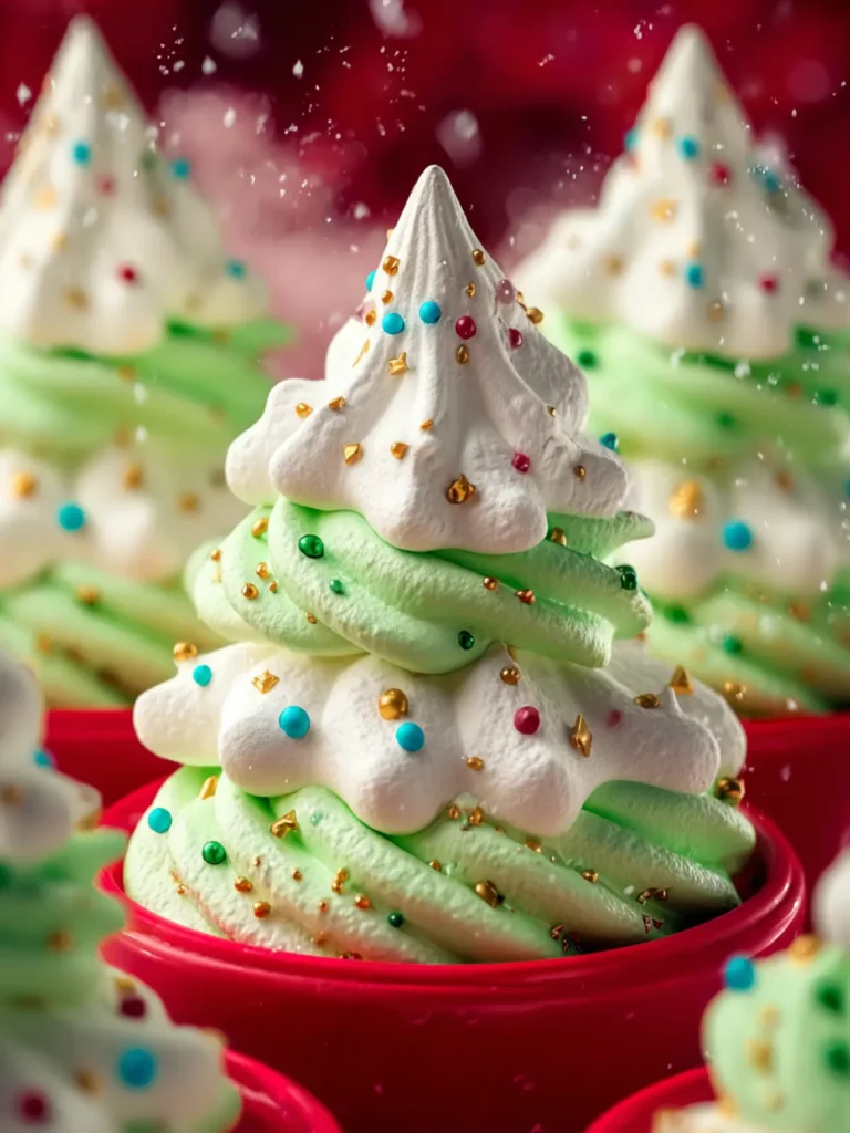Christmas Tree Meringue Cookies First Image