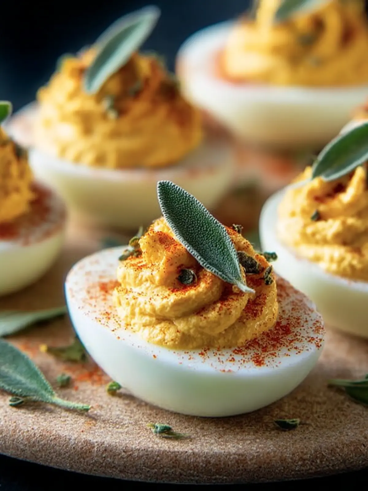 Irresistible Pumpkin Sage Deviled Eggs Recipe for Fall First Image