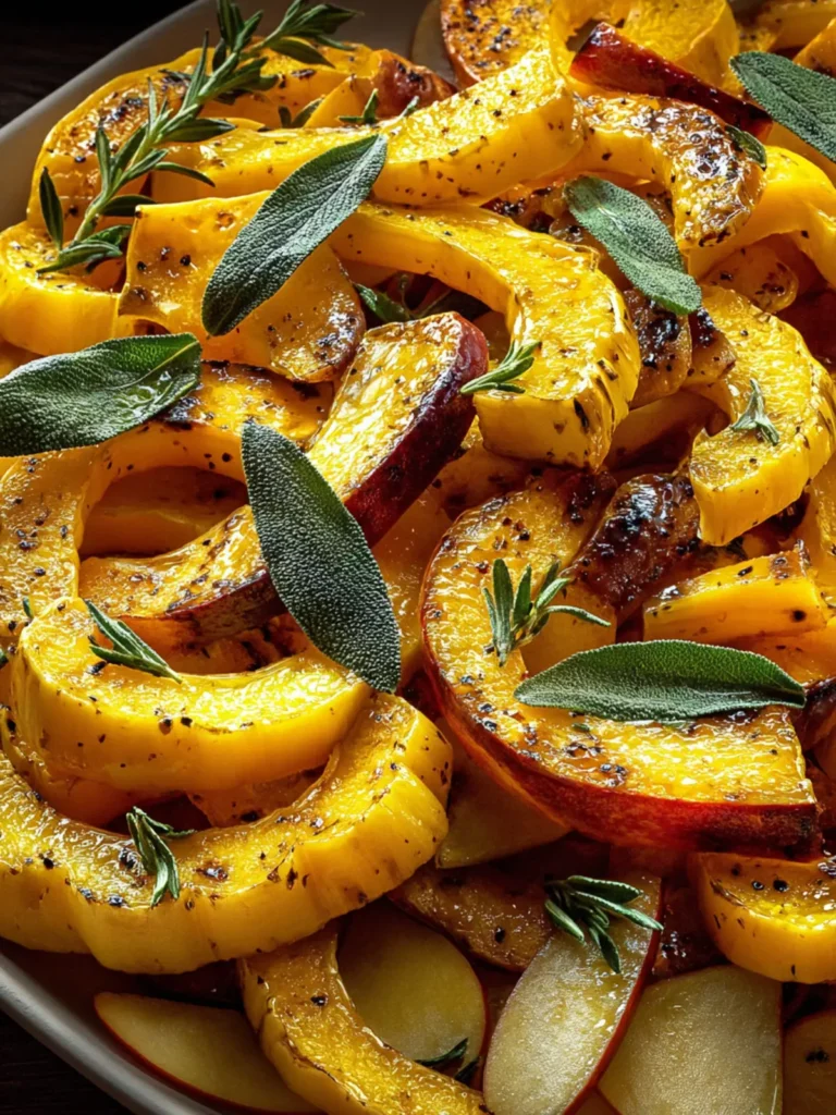 Delightful Roasted Delicata Squash with Apples & Sage First Image