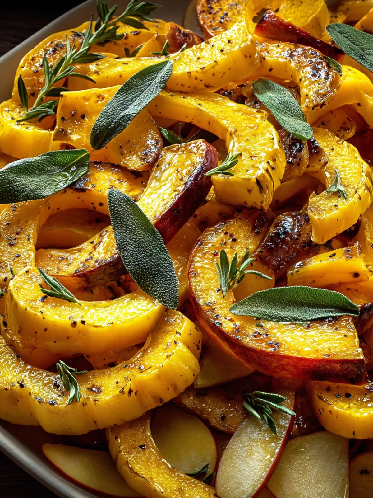 Delightful Roasted Delicata Squash with Apples & Sage First Image