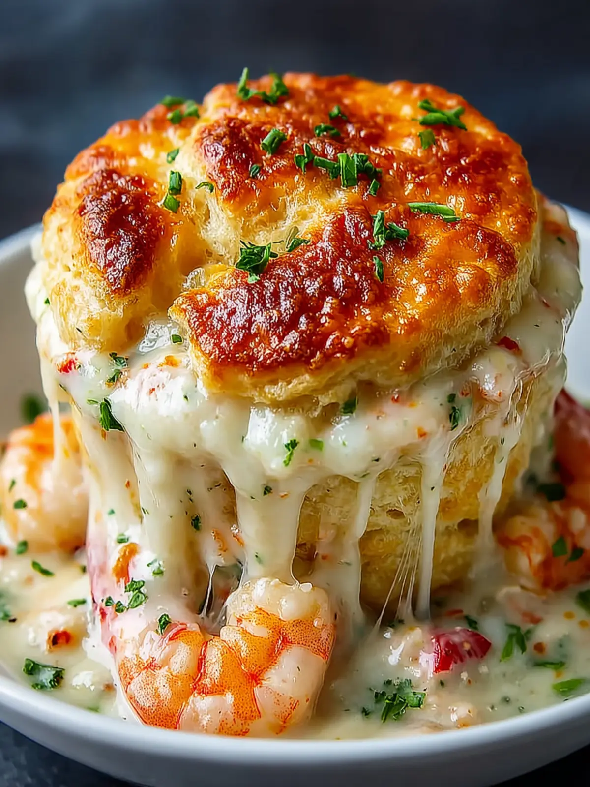 Ultimate Creamy Shrimp Lobster Cheddar Bay Biscuit Pot Pie First Image