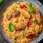Irresistible Creamy Chicken Chorizo Orzo Recipe Delight First Image