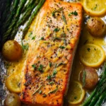 Sheet Pan Lemon Garlic Butter Salmon First Image