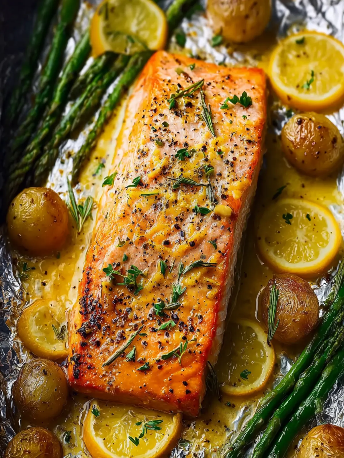 Sheet Pan Lemon Garlic Butter Salmon First Image