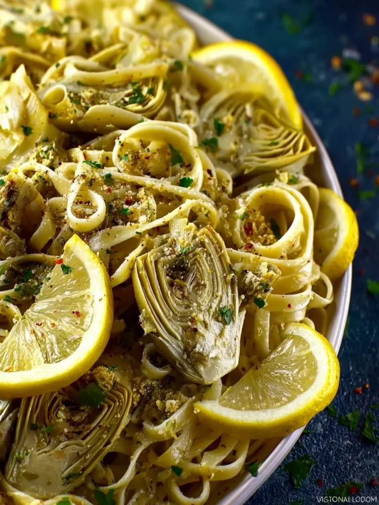 Vegan Lemon Artichoke Pasta First Image