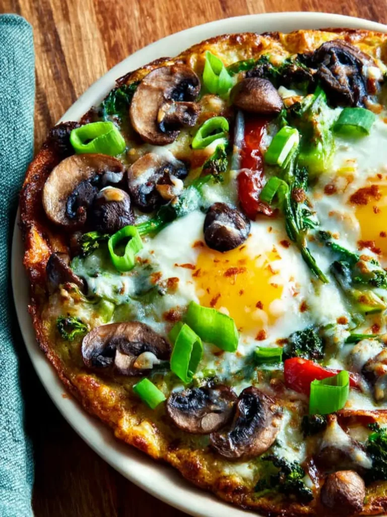 Egg-Crust Vegetarian Breakfast Pizza First Image