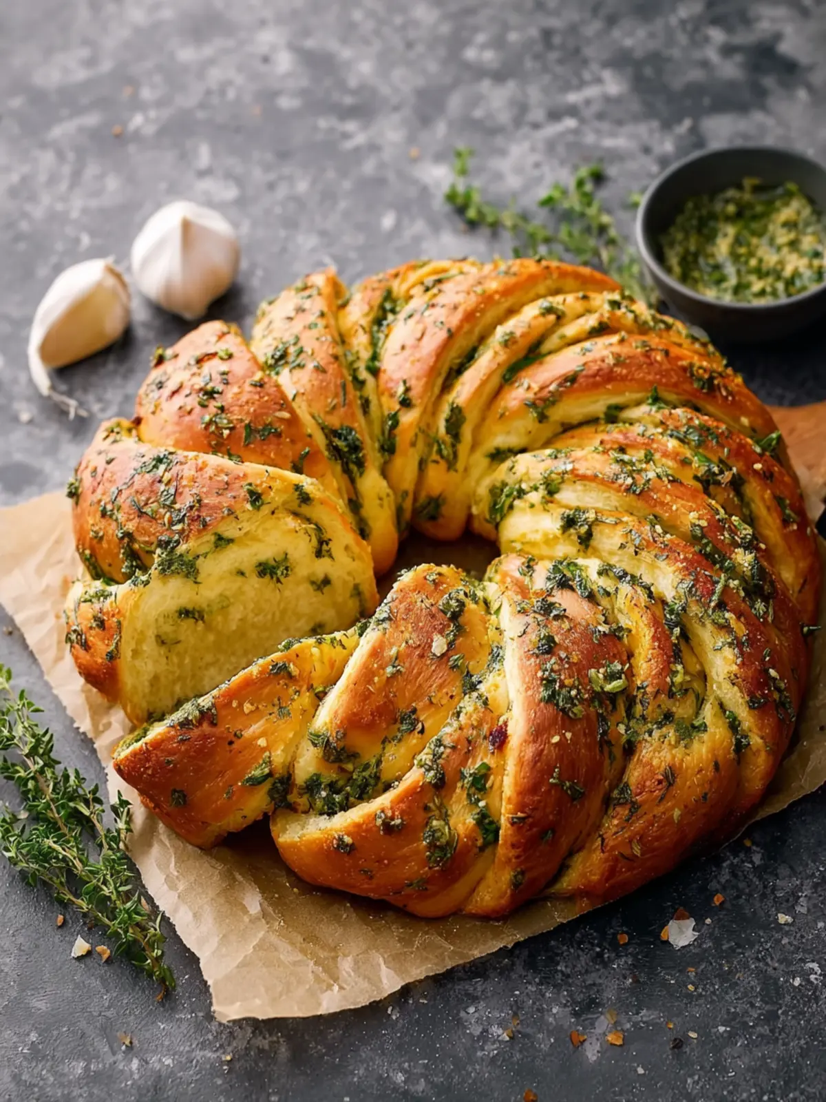 Garlic Herb Bread Wreath First Image