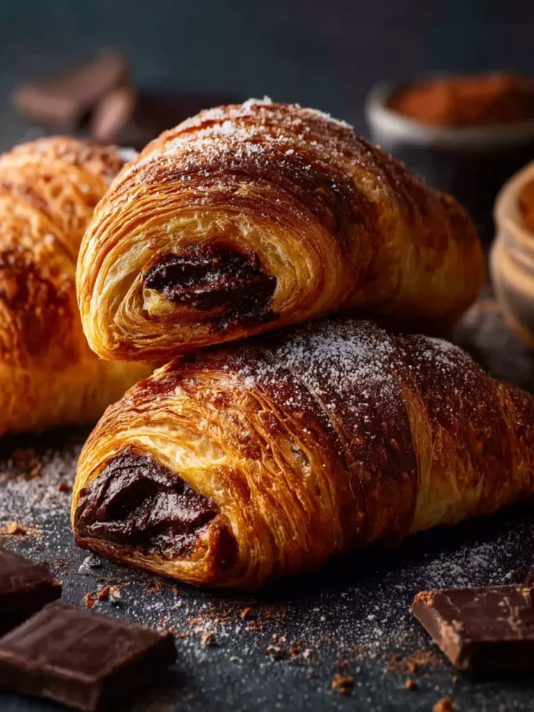 Homemade Chocolate Croissants First Image
