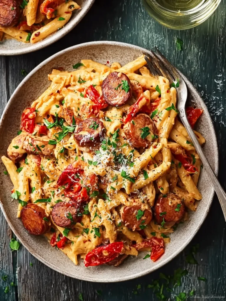 One Pot Creamy Cajun Sausage Pasta First Image