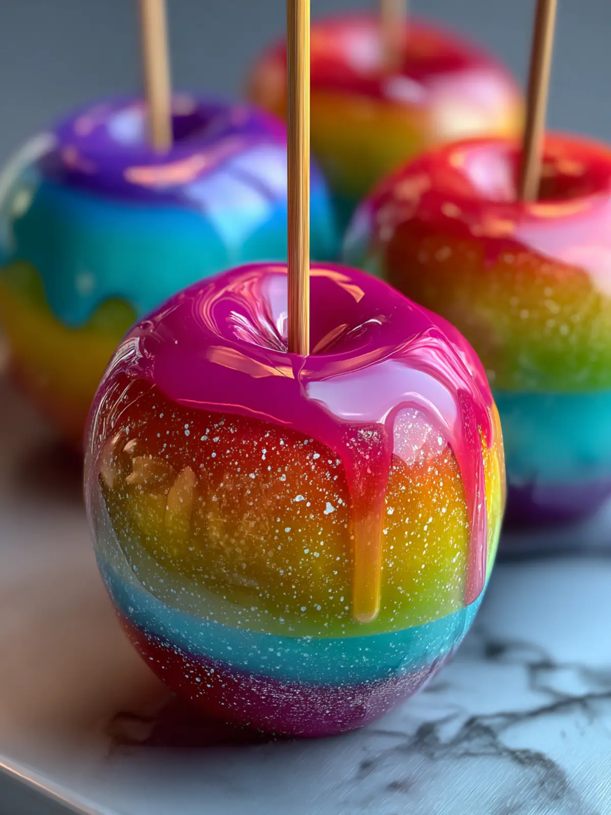 Rainbow Candy Apples First Image