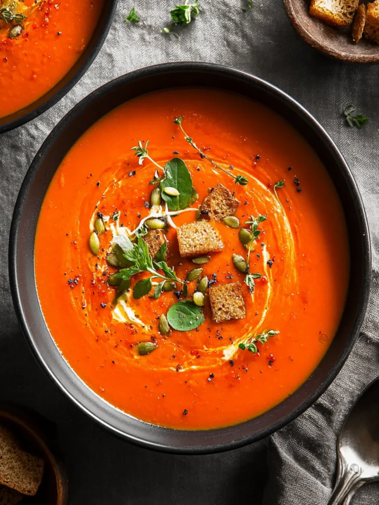 Roasted Red Pepper Carrot Soup First Image