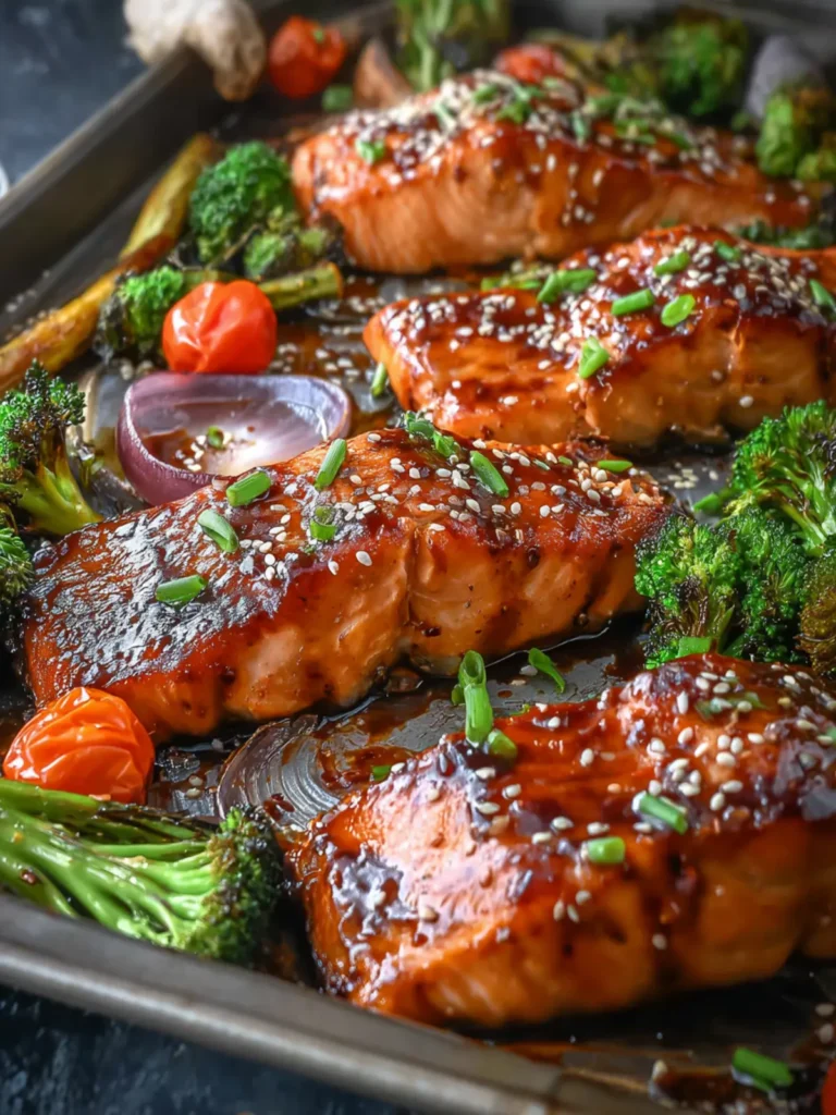 Sheet Pan Teriyaki Salmon First Image