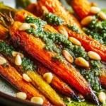 Delicious Pesto Roasted Carrots with Pine Nuts Recipe First Image