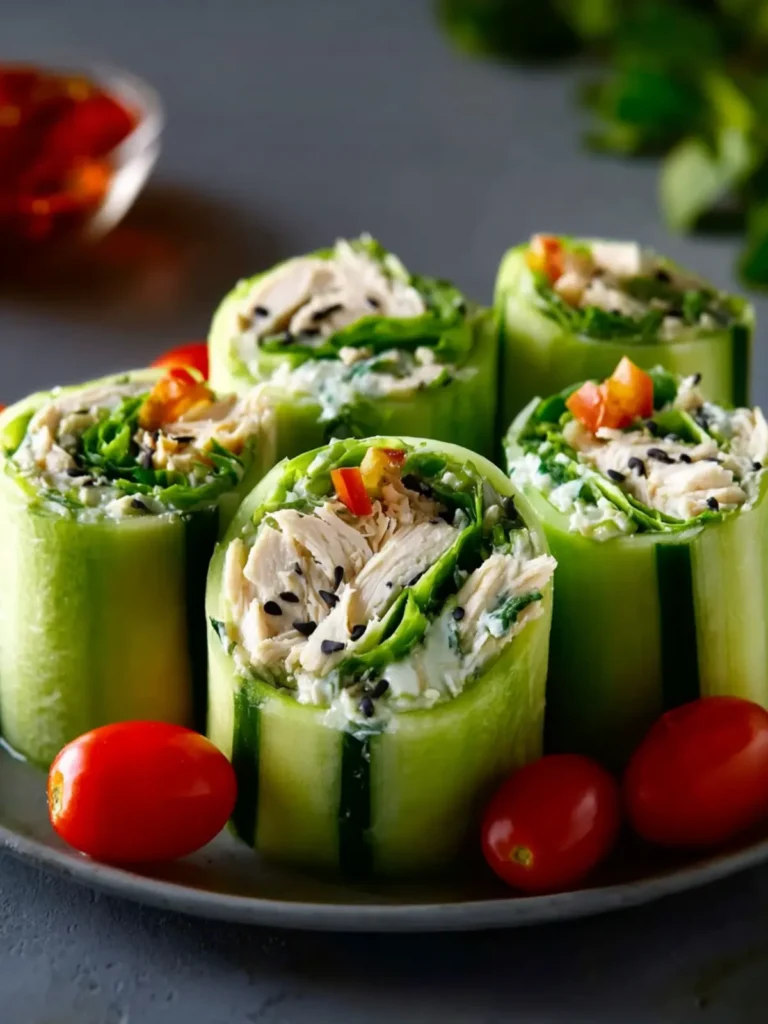 Best Chicken Salad Cucumber Roll Ups First Image