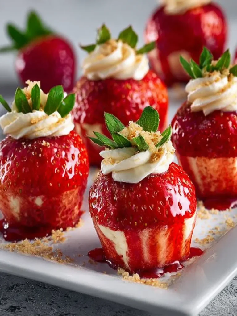 Cheesecake Stuffed Strawberries First Image
