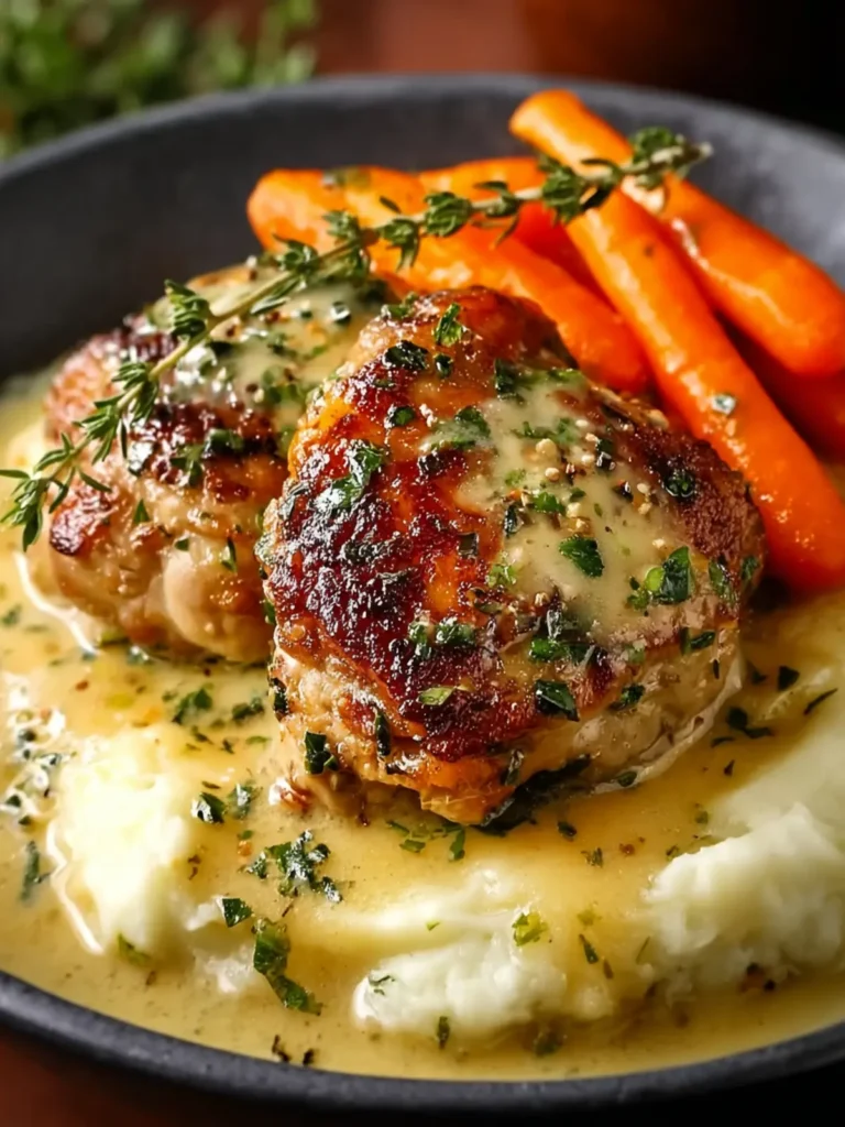 Creamy Herb Chicken Thighs with Carrots & Mash First Image