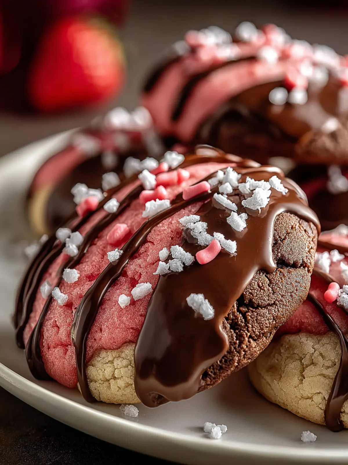 Decadent Chocolate Covered Strawberry Cookies First Image