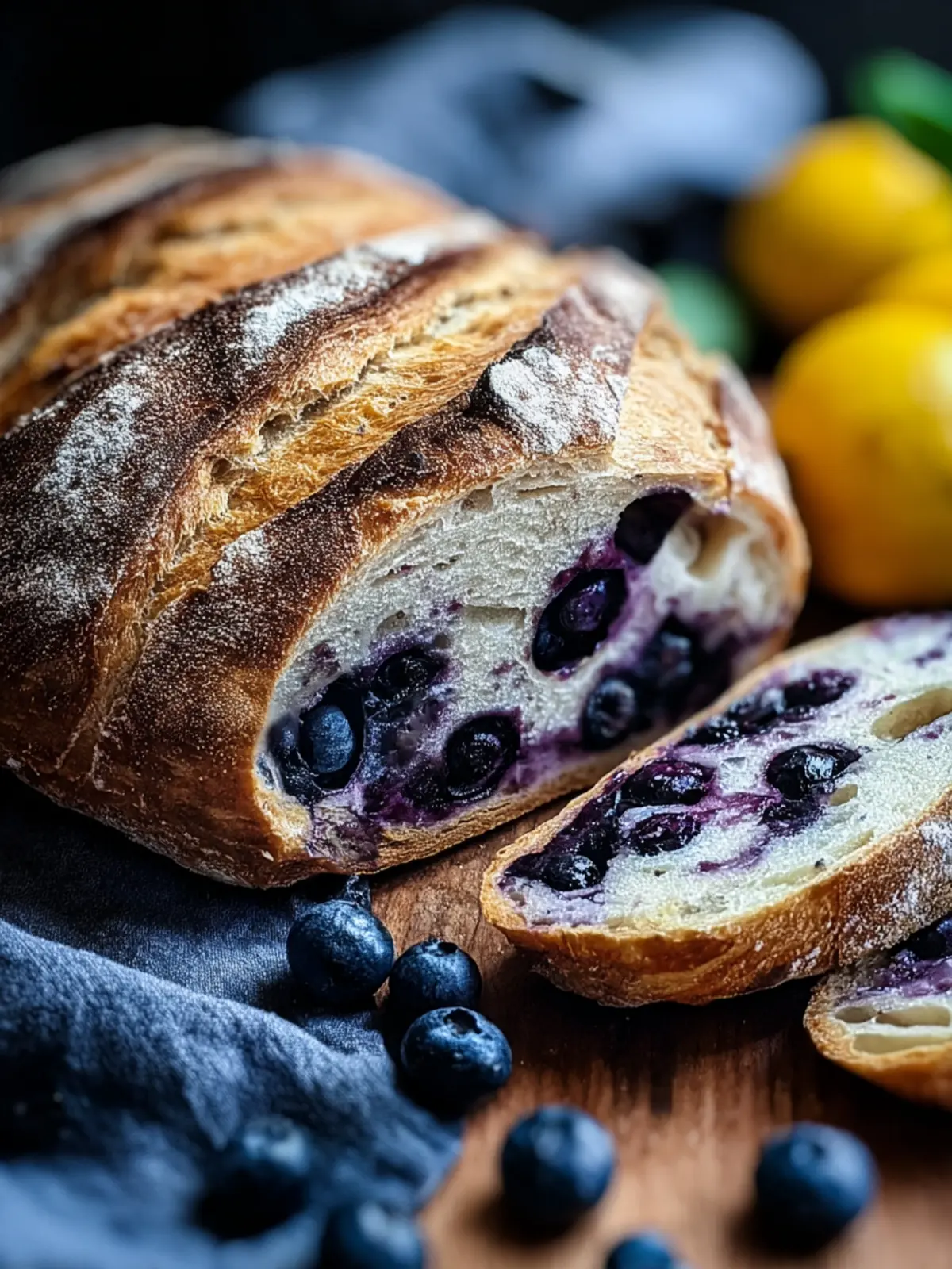 Easy Lemon Blueberry Sourdough Bread First Image
