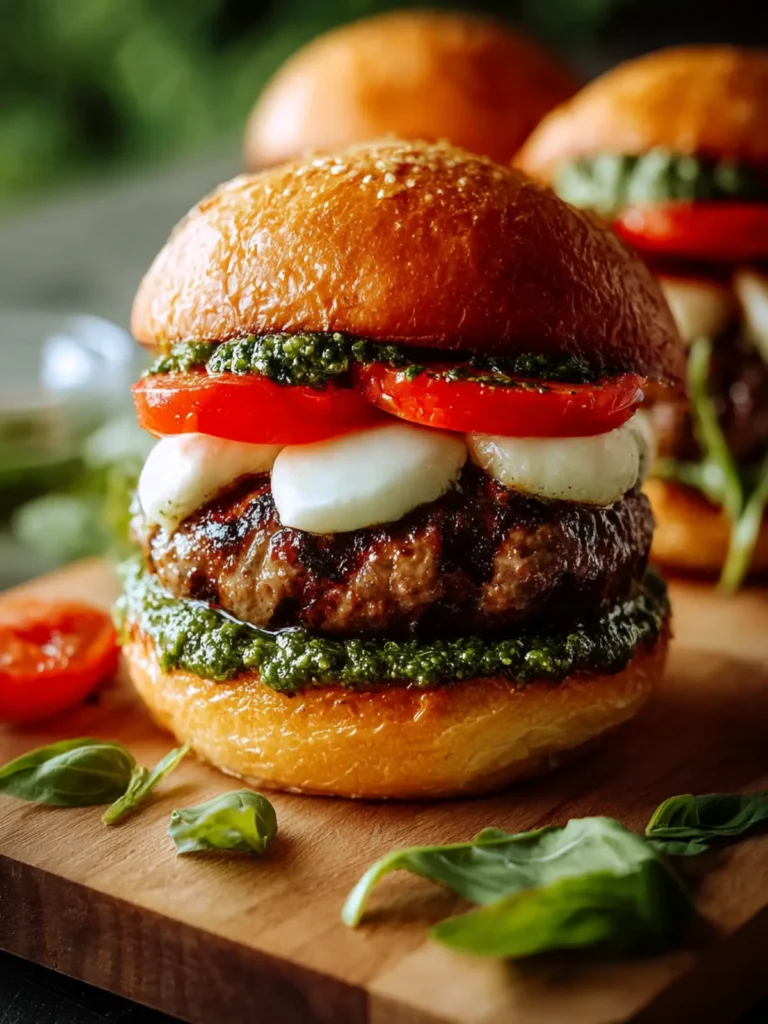 Garlic Pesto Caprese Burgers: A Tasty Twist Awaits! First Image