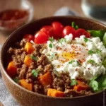 Gluten-Free High Protein Cottage Cheese Ground Beef Bowl First Image