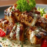 Grilled Chicken Bites with Creamy Garlic Sauce First Image