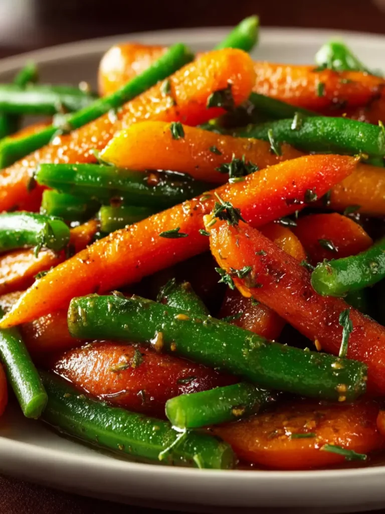 Honey Glazed Carrots and Green Beans First Image