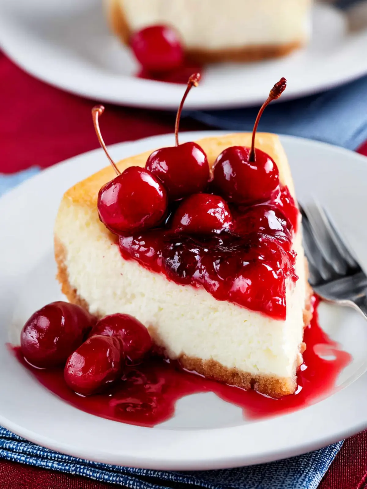 Low-Carb Cheesecake with Cherry Topping First Image