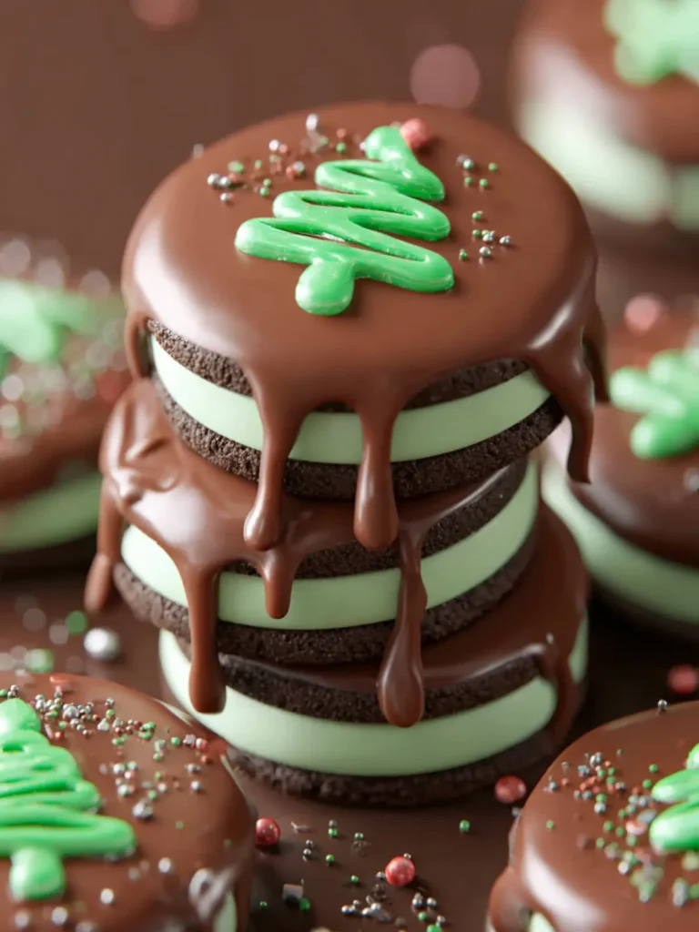Mint Chocolate Dipped Oreos First Image