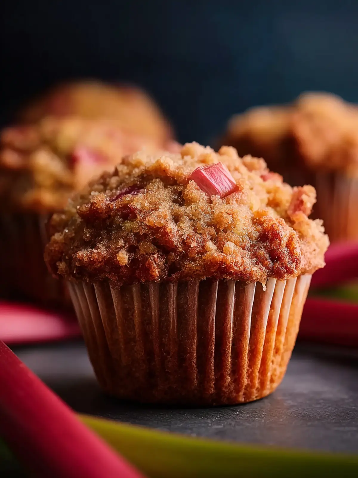 Moist Rhubarb Muffins First Image