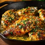 Texas Roadhouse Style Garlic Butter Chicken Skillet First Image