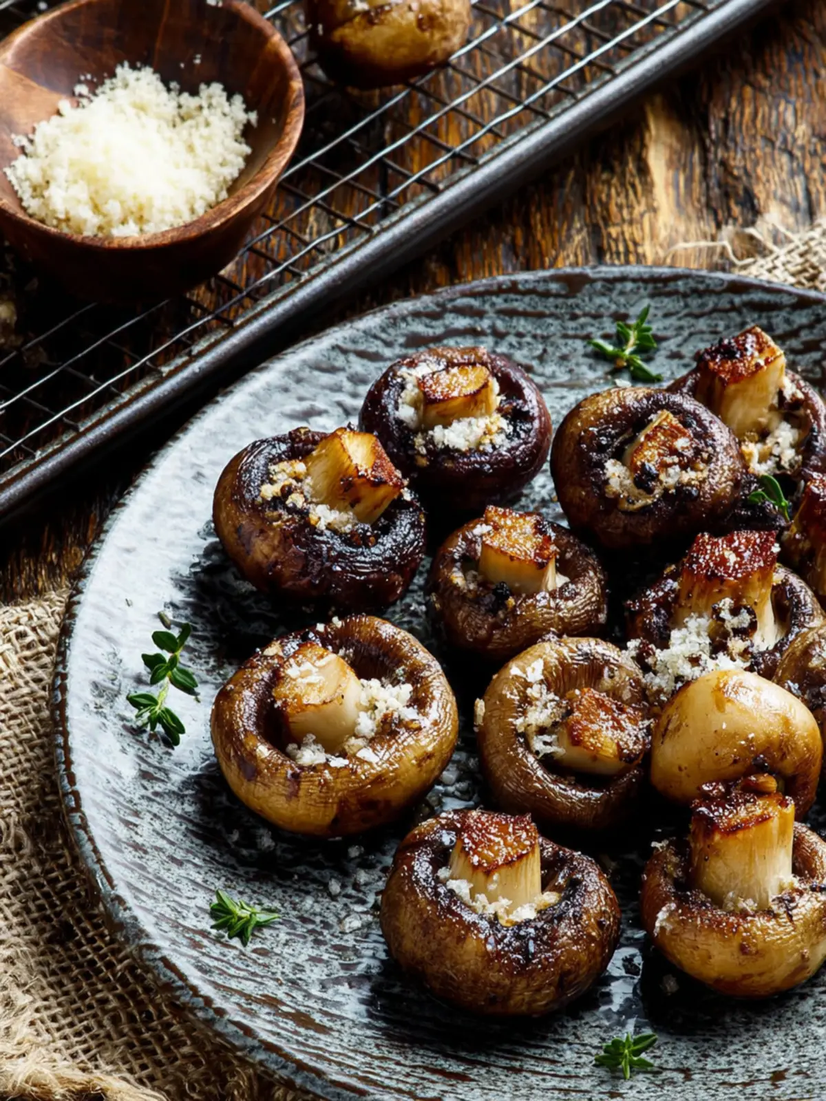 Air Fryer Roasted Mushrooms First Image