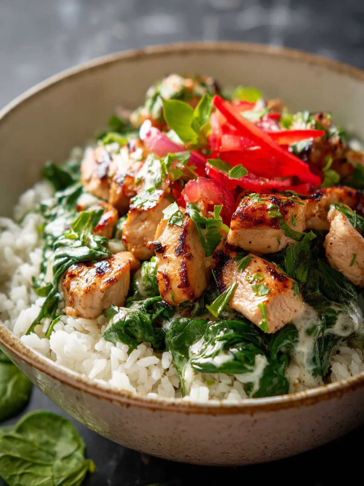Chicken Spinach Rice Bowl First Image