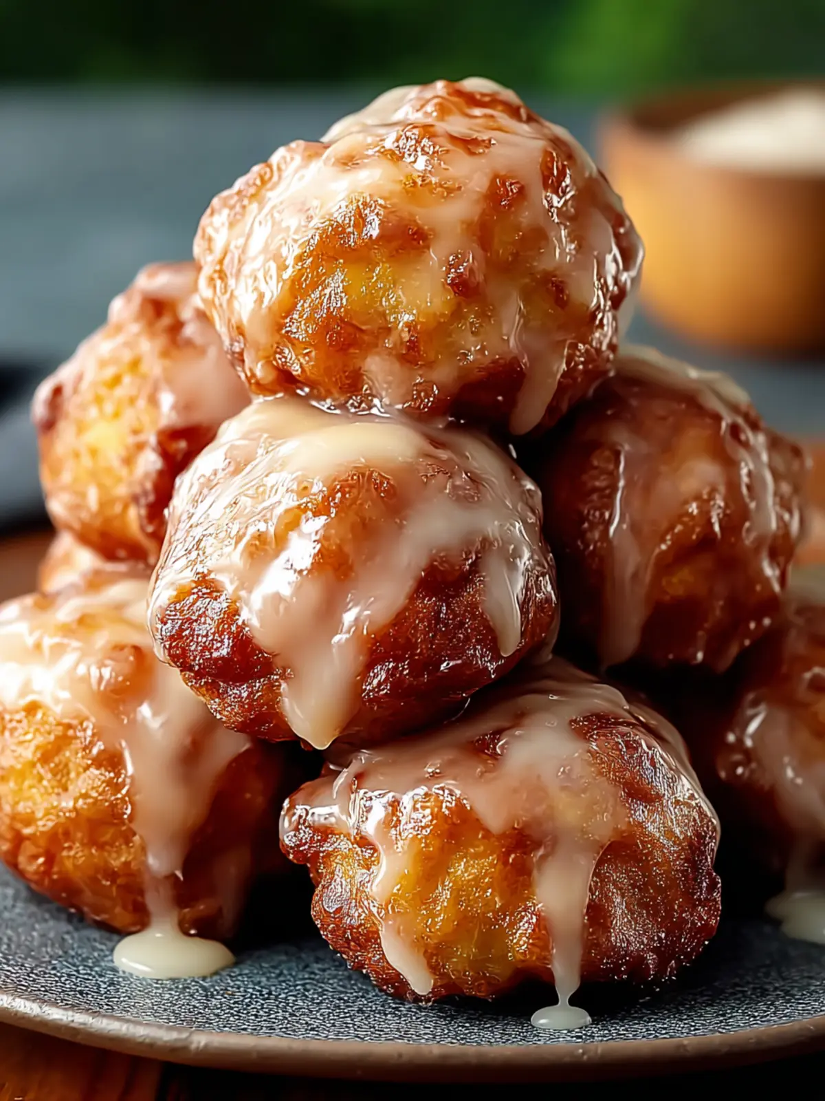Irresistible Baked Cinnamon Glazed Apple Fritters Recipe First Image