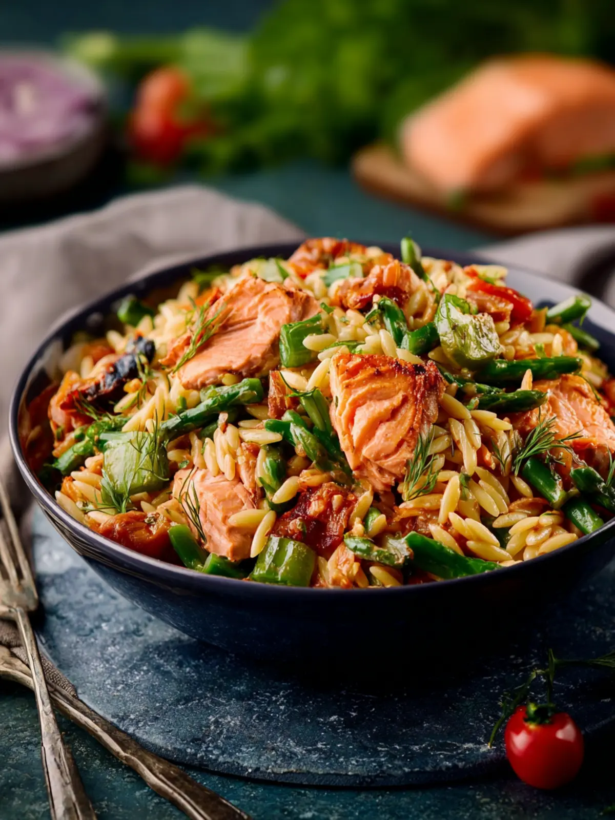 Orzo Pasta Salad with Salmon First Image