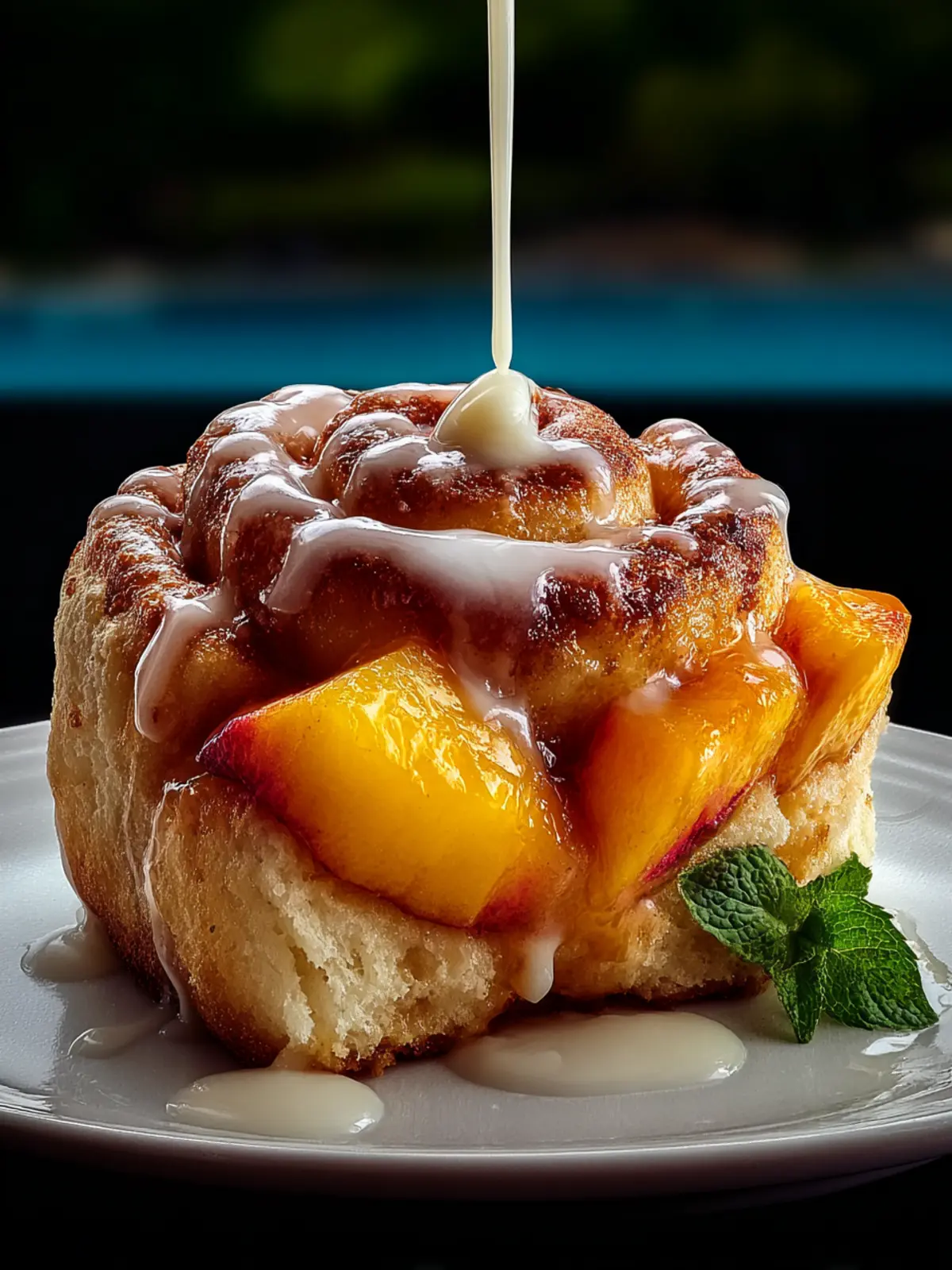 Peach Cheesecake Cinnamon Rolls First Image