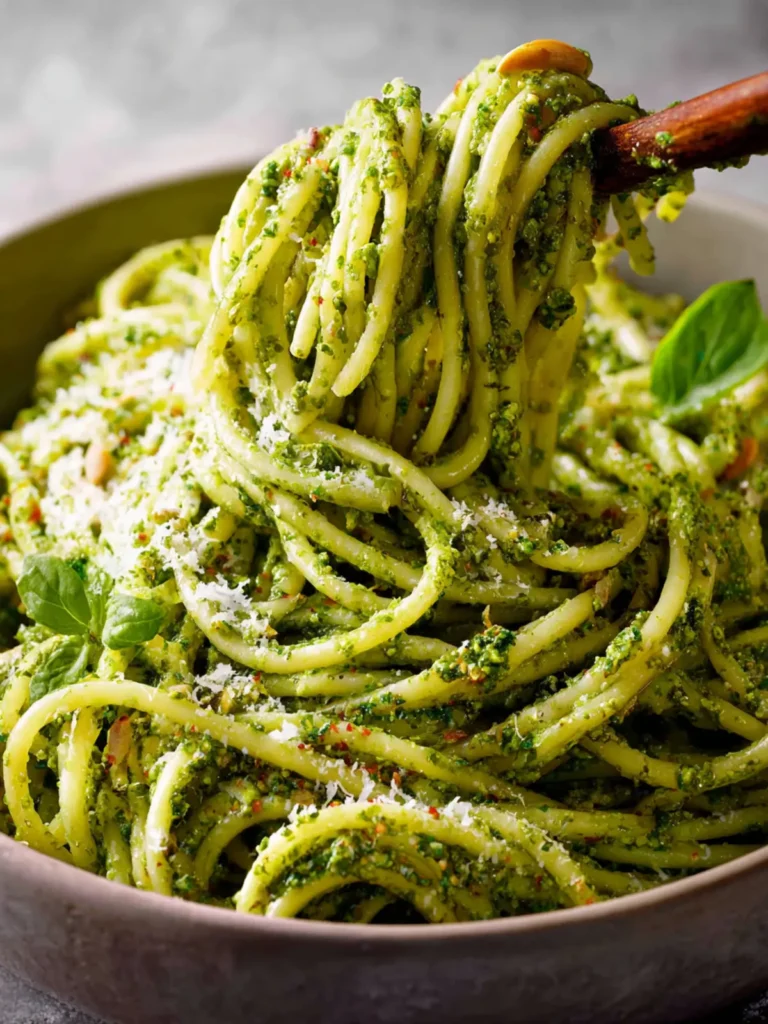 pasta with pesto sauce First Image