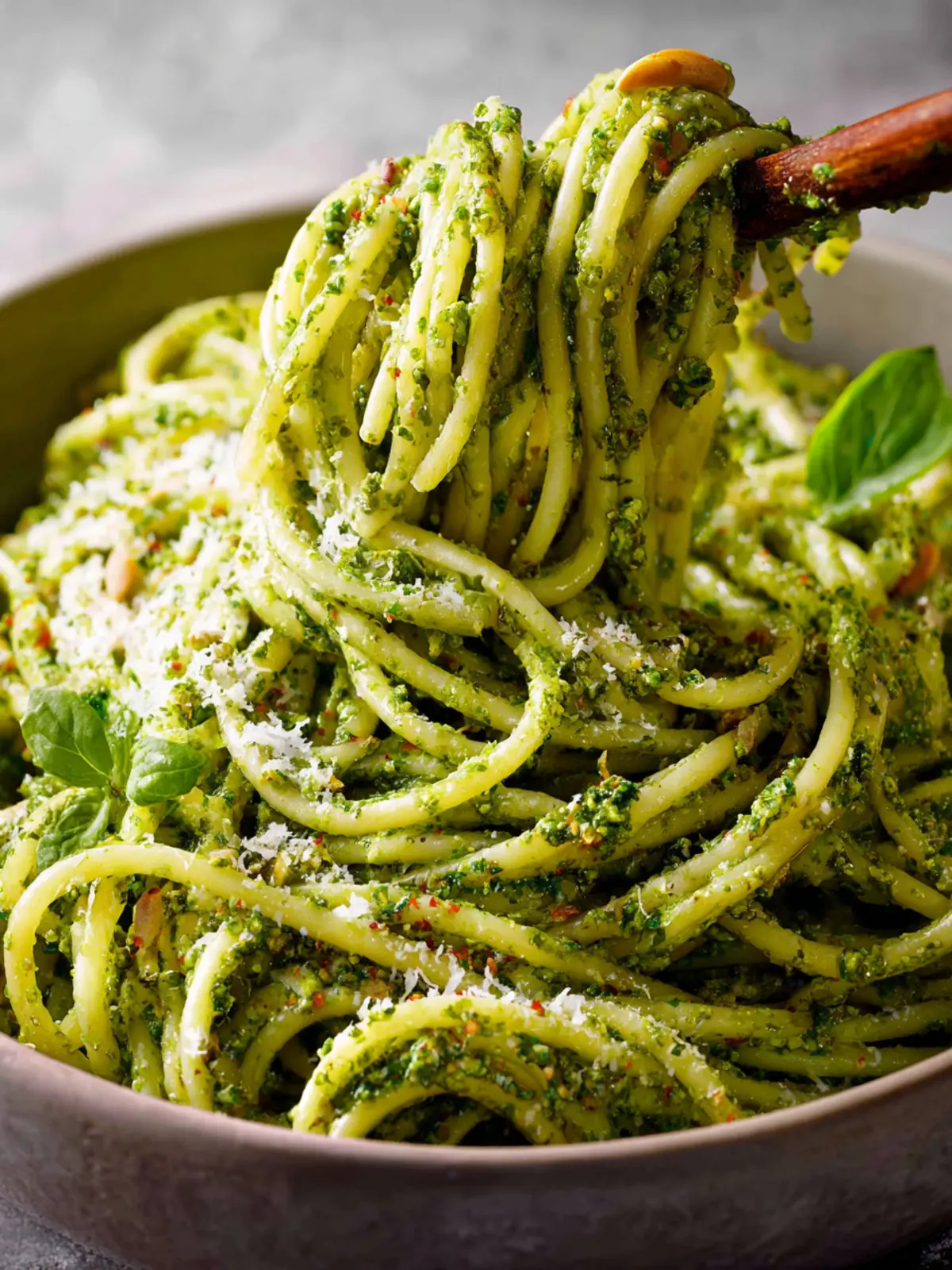 pasta with pesto sauce First Image
