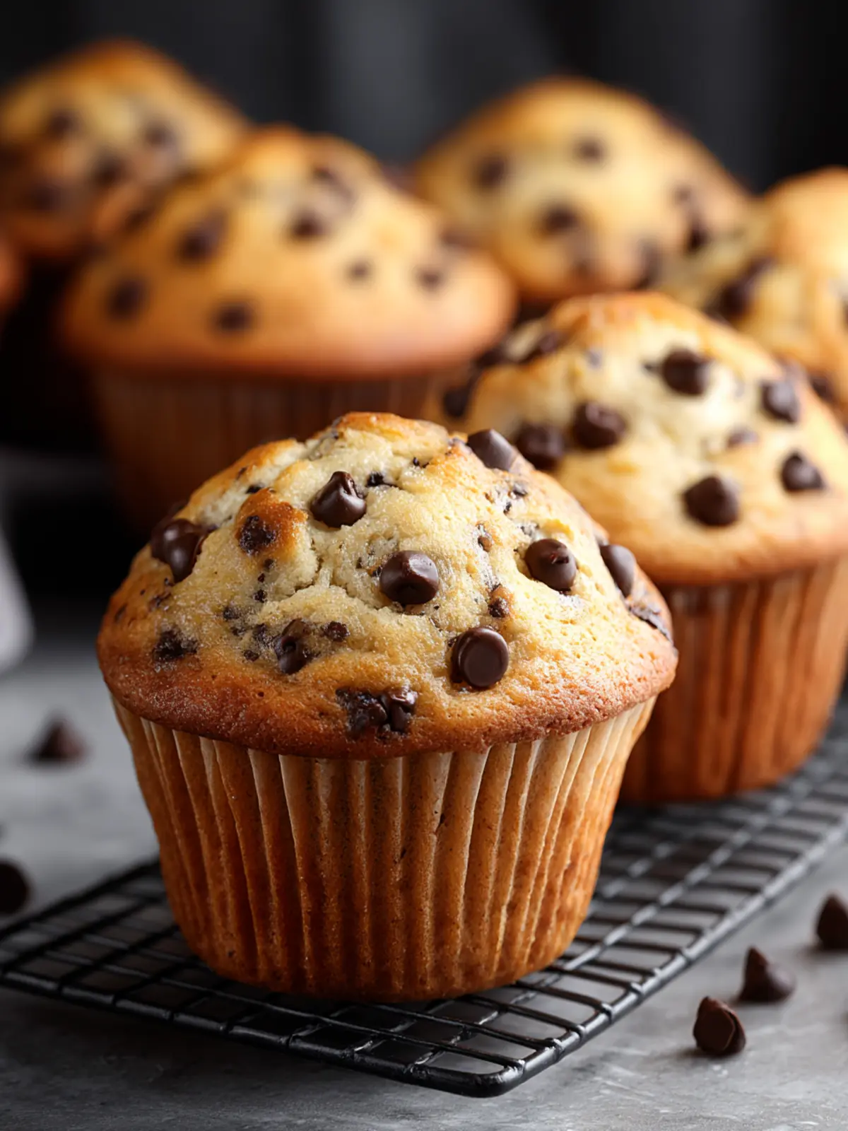 Banana chocolate chip muffins First Image