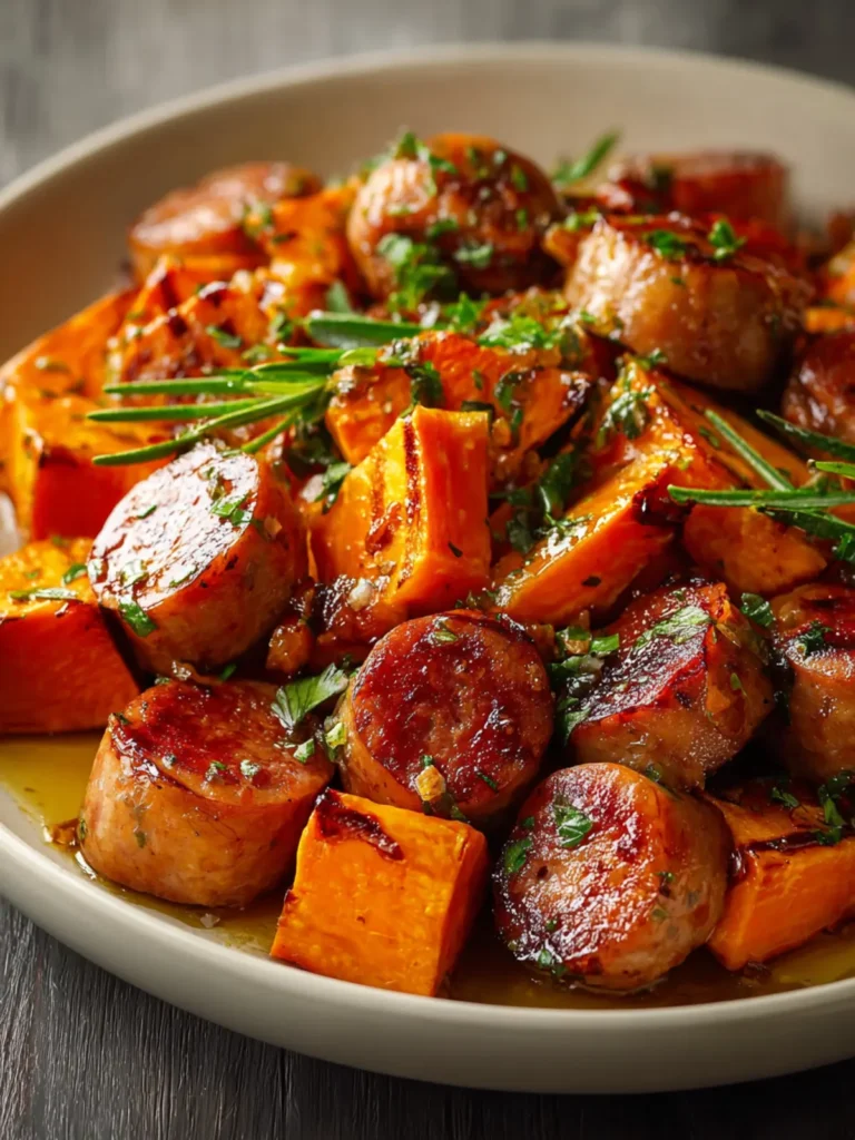 Honey Garlic Sausage Sweet Potatoes First Image