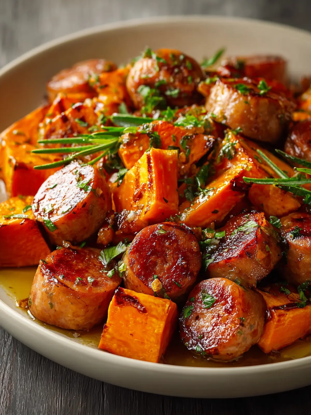 Honey Garlic Sausage Sweet Potatoes First Image