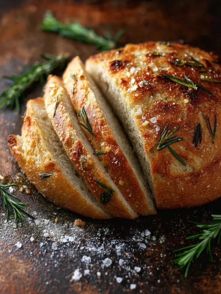 No Knead Rosemary Garlic Bread First Image