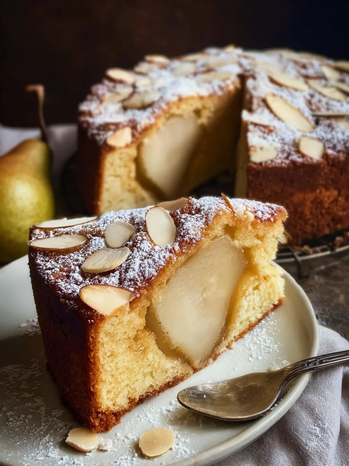 pear cardamom almond cake First Image