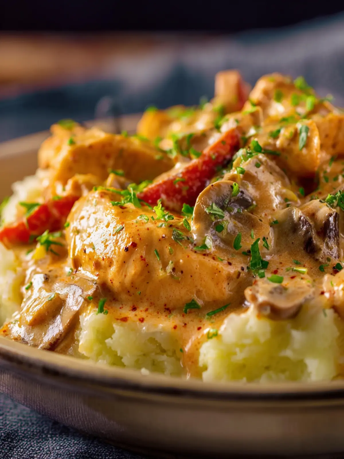 Slow Cooker Chicken à la King is Hands Off Dinner Magic First Image